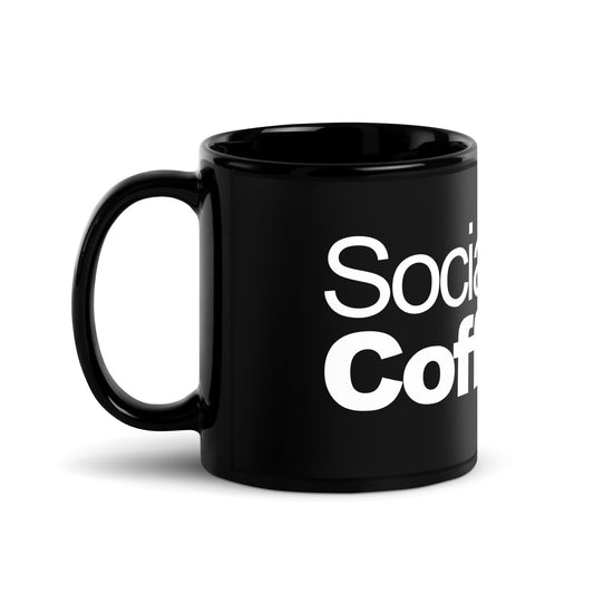 Social Coffee Co | Black Glossy Mug