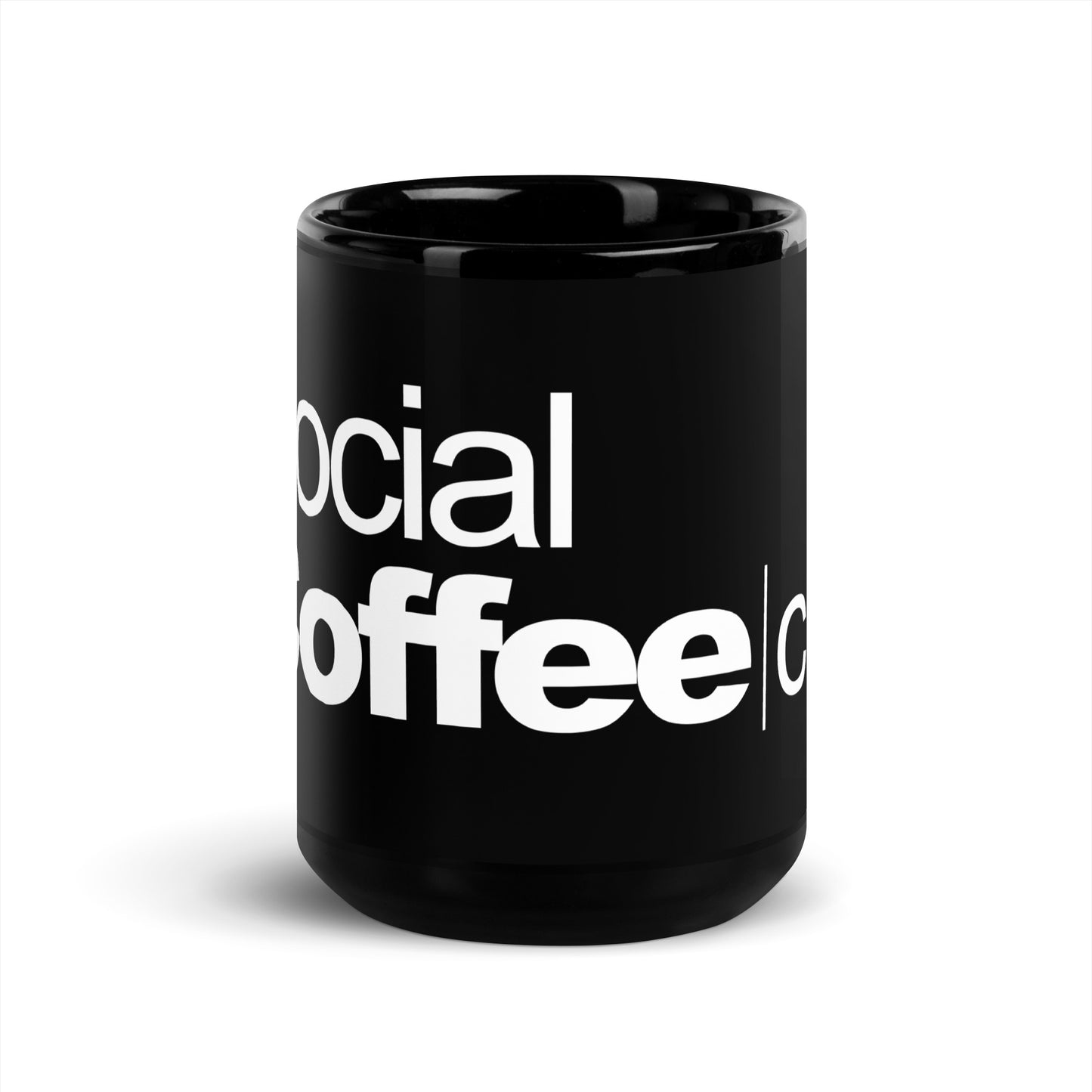 Social Coffee Co | Black Glossy Mug